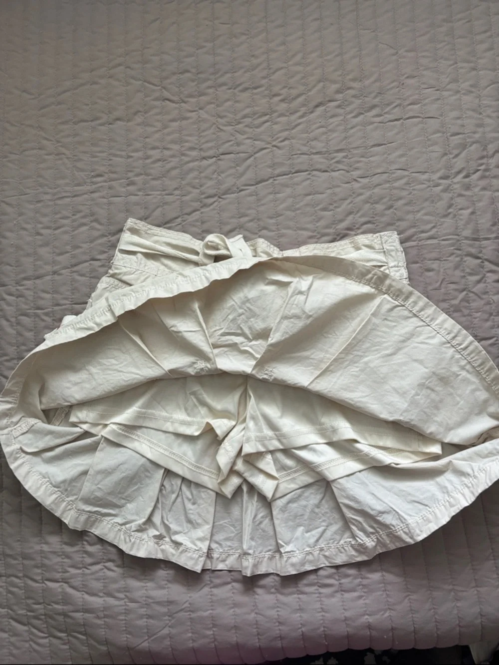 Justice Cream Cargo Skort with Tie Waist